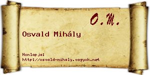 Osvald Mihály névjegykártya